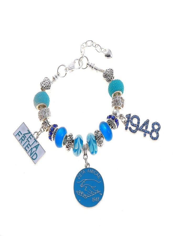 HUSURU ZETA Friends Greek Letters 1948 Amicae ZA Bracelets Sorority Large Beads Gifts Sisterhood Club Jewelry - Image 2